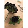 imageLings Moment Artificial Flowers 25Pcs Mauve Plum Roses Decor wStems3quot Real Touch DIY Foam Floral for Wedding BouquetCenterpieces Outdoors Party Backdrop RoomTable and GardenPot DecorationsBlk Black