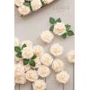 imageLings Moment Artificial Flowers 25Pcs Mauve Plum Roses Decor wStems3quot Real Touch DIY Foam Floral for Wedding BouquetCenterpieces Outdoors Party Backdrop RoomTable and GardenPot DecorationsWht Cream