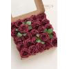 imageLings Moment Artificial Flowers 25Pcs Mauve Plum Roses Decor wStems3quot Real Touch DIY Foam Floral for Wedding BouquetCenterpieces Outdoors Party Backdrop RoomTable and GardenPot DecorationsRd Shades of Burgundy