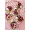 imageLings Moment Artificial Flowers 25Pcs Mauve Plum Roses Decor wStems3quot Real Touch DIY Foam Floral for Wedding BouquetCenterpieces Outdoors Party Backdrop RoomTable and GardenPot DecorationsRd Shades of Burgundy