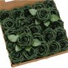 imageLings Moment Artificial Flowers 25Pcs Mauve Plum Roses Decor wStems3quot Real Touch DIY Foam Floral for Wedding BouquetCenterpieces Outdoors Party Backdrop RoomTable and GardenPot DecorationsGn Emerald Green