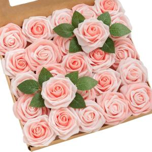 imageLings Moment Artificial Flowers 25Pcs Mauve Plum Roses Decor wStems3quot Real Touch DIY Foam Floral for Wedding BouquetCenterpieces Outdoors Party Backdrop RoomTable and GardenPot DecorationsPk Pink Shades