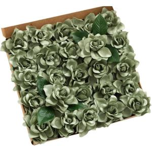 imageLings Moment Flowers 25pcs Fake Gardenia Burnt Terra Rust Artificial Flowers wStems Fake Flower for DIY Wedding Decorations Centerpieces Bouquets BoutonnieresGrnolive Grove