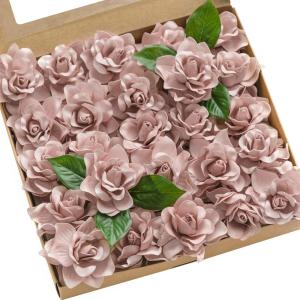imageLings Moment Flowers 25pcs Fake Gardenia Burnt Terra Rust Artificial Flowers wStems Fake Flower for DIY Wedding Decorations Centerpieces Bouquets BoutonnieresPkdusty Rose