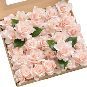 imageLings Moment Flowers 25pcs Fake Gardenia Burnt Terra Rust Artificial Flowers wStems Fake Flower for DIY Wedding Decorations Centerpieces Bouquets BoutonnieresPkpeach Cream