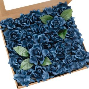 imageLings Moment Flowers 25pcs Fake Gardenia Burnt Terra Rust Artificial Flowers wStems Fake Flower for DIY Wedding Decorations Centerpieces Bouquets BoutonnieresBlunavy Indigo