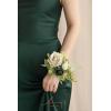 imageLings Moment 2pcs Prom WristShoulder Corsage Artificial Flower GirlMother HomecomingWedding Corsage Wristlet Dcor etc Black Gothic BurgundyGrnemerald Green  Beige