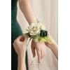 imageLings Moment 2pcs Prom WristShoulder Corsage Artificial Flower GirlMother HomecomingWedding Corsage Wristlet Dcor etc Black Gothic BurgundyGrnemerald Green  Beige