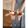 imageLings Moment 2pcs Prom WristShoulder Corsage Artificial Flower GirlMother HomecomingWedding Corsage Wristlet Dcor etc Black Gothic BurgundyOrrustic Boho Orange  Sola Wood