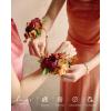 imageLings Moment 2pcs Prom WristShoulder Corsage Artificial Flower GirlMother HomecomingWedding Corsage Wristlet Dcor etc Black Gothic BurgundyOrterracotta  Cream
