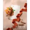 imageLings Moment Red Silk Satin Ribbon 16 Inch x 20Yd Red Xmas Craft Fabric Chiffon Ribbons for Gifts Wrapping Wedding Invitations Bridal Bouquets DecorationsOr  Burnt Orange