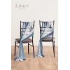 imageLings Moment Wedding Chiffon Chair Sashes Cover Aisle Decorations Draping Fabric WrinkleFree with Tie 16 Pcs Burgundy for Party Ceremony Reception Floral Arrangement Banquet Outdoor DecorBludark Dusty Blue  Ice Blue