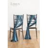 imageLings Moment Wedding Chiffon Chair Sashes Cover Aisle Decorations Draping Fabric WrinkleFree with Tie 16 Pcs Burgundy for Party Ceremony Reception Floral Arrangement Banquet Outdoor DecorBludark Dusty Blue  Navy