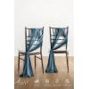 imageLings Moment Wedding Chiffon Chair Sashes Cover Aisle Decorations Draping Fabric WrinkleFree with Tie 16 Pcs Burgundy for Party Ceremony Reception Floral Arrangement Banquet Outdoor DecorBludark Dusty Blue  Navy