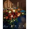 imageLings moment 2PCS Black Orange Artificial Flower Swags Wedding Arch Flowers Floral Garland Halloween Table Centerpieces Rose Arrangements for Sweetheart Easel Wall Entryway Board Backdrop DecorOrterracotta