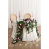 imageLings moment 9FT Eucalyptus and Willow Leaf Garland with White Flower Handcrafted Wedding Sweetheart Table Centerpieces Head Table Decor Arch Backdrop Decorations for Wedding  Red ampamp WhiteRedchristmas