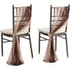imageLings Moment Wedding Chiffon Chair Sashes Cover Aisle Decorations Draping Fabric WrinkleFree with Tie 16 Pcs Burgundy for Party Ceremony Reception Floral Arrangement Banquet Outdoor DecorCappuccino  Brown