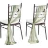 imageLings Moment Wedding Chiffon Chair Sashes Cover Aisle Decorations Draping Fabric WrinkleFree with Tie 16 Pcs Burgundy for Party Ceremony Reception Floral Arrangement Banquet Outdoor DecorGrnsage Green  Milky Green