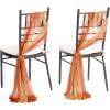imageLings Moment Wedding Chiffon Chair Sashes Cover Aisle Decorations Draping Fabric WrinkleFree with Tie 16 Pcs Burgundy for Party Ceremony Reception Floral Arrangement Banquet Outdoor DecorOrburnt Orange  Orange Clay