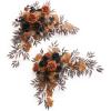 imageLings moment 2PCS Black Orange Artificial Flower Swags Wedding Arch Flowers Floral Garland Halloween Table Centerpieces Rose Arrangements for Sweetheart Easel Wall Entryway Board Backdrop DecorOrhalloween Black  Orange