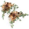 imageLings moment 2PCS Black Orange Artificial Flower Swags Wedding Arch Flowers Floral Garland Halloween Table Centerpieces Rose Arrangements for Sweetheart Easel Wall Entryway Board Backdrop DecorBrnwalnut Brown