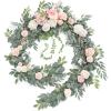 imageLings moment 9FT Eucalyptus and Willow Leaf Garland with White Flower Handcrafted Wedding Sweetheart Table Centerpieces Head Table Decor Arch Backdrop Decorations for Wedding  Red ampamp WhitePkblush  Cream