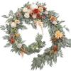 imageLings moment 9FT Eucalyptus and Willow Leaf Garland with White Flower Handcrafted Wedding Sweetheart Table Centerpieces Head Table Decor Arch Backdrop Decorations for Wedding  Red ampamp WhiteOrterracotta  Orange