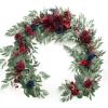 imageLings moment Eucalyptus Garland with Flowers 6FTTable Runner with Flowers Marsala Mantle Decor Handcrafted Wedding Centerpieces for Rehearsal Dinner Bridal Shower  Red ampamp WhiteRedburgundy Blue