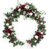 imageLings moment Eucalyptus Garland with Flowers 6FTTable Runner with Flowers Marsala Mantle Decor Handcrafted Wedding Centerpieces for Rehearsal Dinner Bridal Shower  Red ampamp WhiteRedchristmas