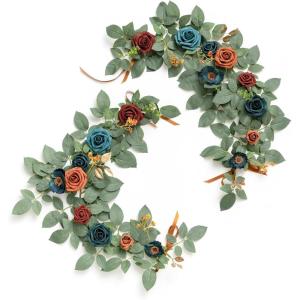 imageLings moment 2Pack 2ft Artificial Flowers Garland Halloween Black ampamp Orange Lantern Flower Centerpieces Wedding Aisle Decor Chair Flowers Arch Floral for Signs DIY Table Wall Window Cake DecorationOrdark Teal  Burnt Orange