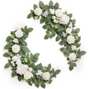 imageLings moment 2Pack 2ft Artificial Flowers Garland Halloween Black ampamp Orange Lantern Flower Centerpieces Wedding Aisle Decor Chair Flowers Arch Floral for Signs DIY Table Wall Window Cake DecorationWhtwhite  Sage