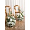 imageLings moment 175quot Tall Standing Artificial Flowers Arrangements 2 pcs Wedding Aisle Runner Chair Decorations Mauve ampamp Dusty Rose Centerpieces for Ceremony Reception Rose Floral Party OutdoorWhite  Sage