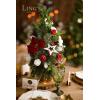 imageLings moment Artificial Greenery Stems Box Set 48pcs with 7 Kinds of Faux Greenery Picks for DIY Bridal Bouquets Wedding Floral Arrangement Table Centerpieces Tawny Beige ampamp Sand BeigeRedchristmas Red  Sparkles