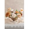 imageLings moment Fake Flowers Box Faux Artificial Greenery Stems Foam Roses Silk Fabic Flower for Centerpieces Bouquet Wedding Table Floral Arrangements Bridal Shower Party Tawny Beige Deluxe ComboOrapricot  Peach