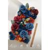 imageLings moment Fake Flowers Box Faux Artificial Greenery Stems Foam Roses Silk Fabic Flower for Centerpieces Bouquet Wedding Table Floral Arrangements Bridal Shower Party Tawny Beige Deluxe ComboOrmandarin  Royal Blue