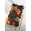 imageLings moment Fake Flowers Box Faux Artificial Greenery Stems Foam Roses Silk Fabic Flower for Centerpieces Bouquet Wedding Table Floral Arrangements Bridal Shower Party Tawny Beige Deluxe ComboOrteal  Burnt Orange