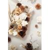 imageLings moment Fake Flowers Box Faux Artificial Greenery Stems Foam Roses Silk Fabic Flower for Centerpieces Bouquet Wedding Table Floral Arrangements Bridal Shower Party Tawny Beige Deluxe ComboBegsand Beige  Walnut Brown