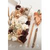 imageLings moment Fake Flowers Box Faux Artificial Greenery Stems Foam Roses Silk Fabic Flower for Centerpieces Bouquet Wedding Table Floral Arrangements Bridal Shower Party Tawny Beige Deluxe ComboBegsand Beige  Walnut Brown