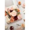 imageLings moment Fake Flowers Box Faux Artificial Greenery Stems Foam Roses Silk Fabic Flower for Centerpieces Bouquet Wedding Table Floral Arrangements Bridal Shower Party Tawny Beige Deluxe ComboOrrust  Orange