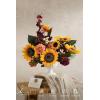 imageLings moment Fake Flowers Box Faux Artificial Greenery Stems Foam Roses Silk Fabic Flower for Centerpieces Bouquet Wedding Table Floral Arrangements Bridal Shower Party Tawny Beige Deluxe ComboOrsunflower  Marsala
