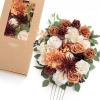 imageLings moment Fake Flowers Box Faux Artificial Greenery Stems Foam Roses Silk Fabic Flower for Centerpieces Bouquet Wedding Table Floral Arrangements Bridal Shower Party Tawny Beige Deluxe ComboOrterracotta  Burgundy