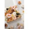 imageLings moment Fake Flowers Box Faux Artificial Greenery Stems Foam Roses Silk Fabic Flower for Centerpieces Bouquet Wedding Table Floral Arrangements Bridal Shower Party Tawny Beige Deluxe ComboOrapricot  Peach