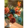 imageLings moment Fake Flowers Box Faux Artificial Greenery Stems Foam Roses Silk Fabic Flower for Centerpieces Bouquet Wedding Table Floral Arrangements Bridal Shower Party Tawny Beige Deluxe ComboTeal  Burnt Orange