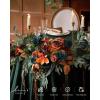imageLings moment Fake Flowers Box Faux Artificial Greenery Stems Foam Roses Silk Fabic Flower for Centerpieces Bouquet Wedding Table Floral Arrangements Bridal Shower Party Tawny Beige Deluxe ComboOrteal  Burnt Orange