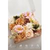 imageLings moment Fake Flowers Box Faux Artificial Greenery Stems Foam Roses Silk Fabic Flower for Centerpieces Bouquet Wedding Table Floral Arrangements Bridal Shower Party Tawny Beige Deluxe ComboOrapricot  Peach