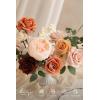 imageLings moment Fake Flowers Box Faux Artificial Greenery Stems Foam Roses Silk Fabic Flower for Centerpieces Bouquet Wedding Table Floral Arrangements Bridal Shower Party Tawny Beige Deluxe ComboOrrust  Orange