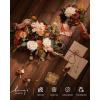 imageLings moment Fake Flowers Box Faux Artificial Greenery Stems Foam Roses Silk Fabic Flower for Centerpieces Bouquet Wedding Table Floral Arrangements Bridal Shower Party Tawny Beige Deluxe ComboOrterracotta  Burgundy