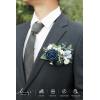 imageLings moment Pocket Boutonniere Single Boutonniere for Men Groom for Wedding Prom Homecoming Anniversary Graduation etcSand Beige Gold SparrowBludusty Blue  Navy