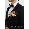 imageLings moment Pocket Boutonniere Single Boutonniere for Men Groom for Wedding Prom Homecoming Anniversary Graduation etcSand Beige Gold SparrowBrnsand Beige  Gold Sparrow