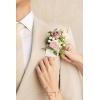 imageLings moment Pocket Boutonniere Single Boutonniere for Men Groom for Wedding Prom Homecoming Anniversary Graduation etcSand Beige Gold SparrowPkdusty Rose Ranunculus